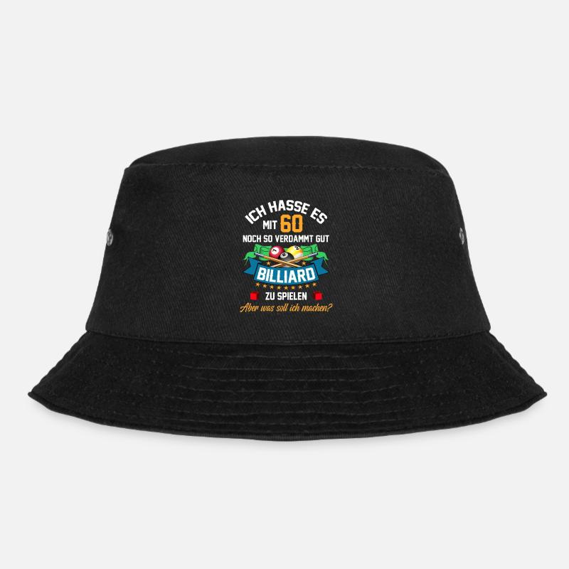60. Geburtstag Billard Billardspieler Queue Fun - Bucket Hat - Schwarz
