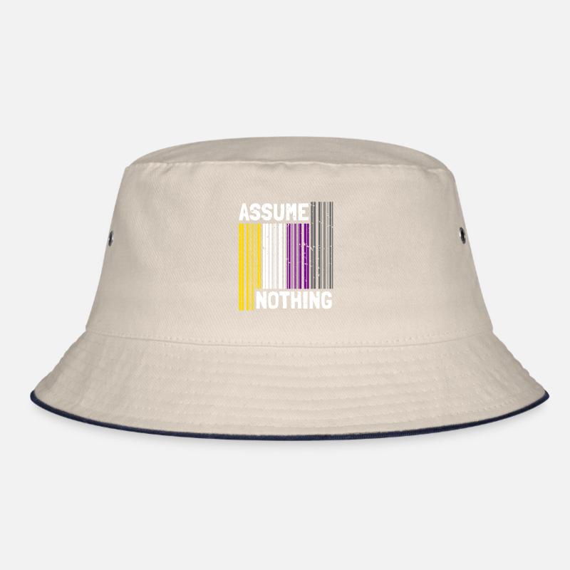Nonbinary I LGBT Pride I Flag Barcode I Assume Bucket Hat