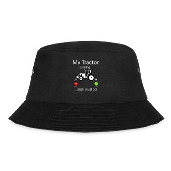 Mein Traktor ruft... und ich muss gehen! - Bucket Hat - Schwarz - Vorne - Lela (165cm)