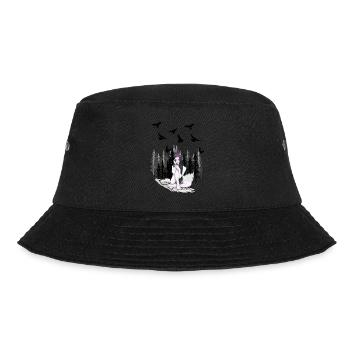 Fantasy Waldbewohner Natur Märchen nackte Vögel - Bucket Hat - Schwarz - Vorne - Lela (165cm)