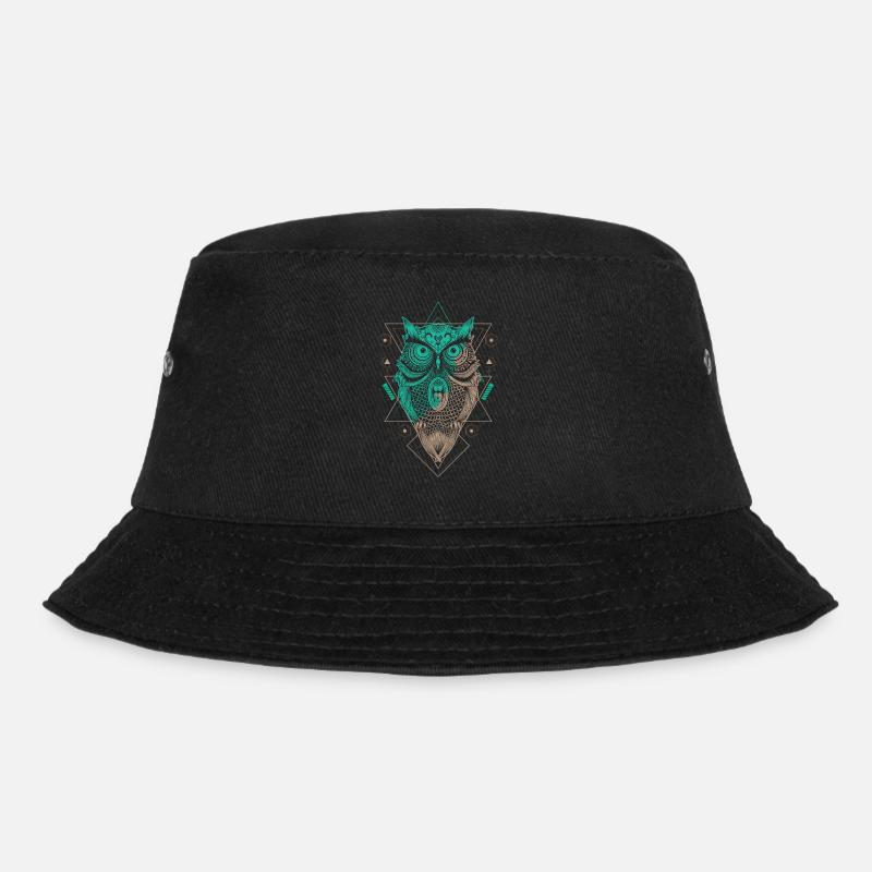 Eule Eulen Fan Lieblingstier Eule - Bucket Hat - Schwarz