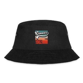 40 Geburtstag Geschenkidee Baujahr 1982 lustig - Bucket Hat - Schwarz - Vorne - Lela (165cm)