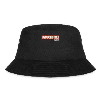rauchfrei Nichtraucher 1 Jahr Geschenk - Bucket Hat - Schwarz - Vorne - Lela (165cm)