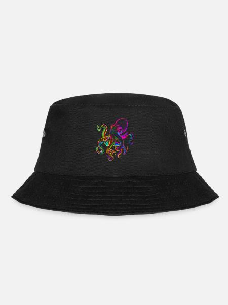 Oktopus Oktopusse lustige bunte - Bucket Hat - Schwarz