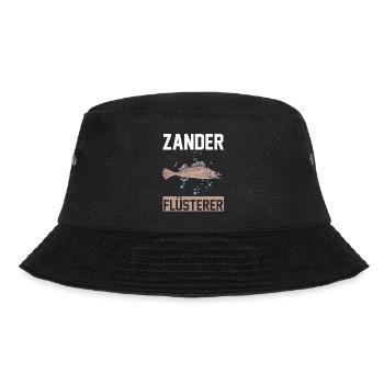 Angeln Angler Zander Flüsterer Fischer - Bucket Hat - Schwarz - Vorne - Lela (165cm)
