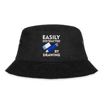 Abgelenkt durch Zeichnen eines lustigen - Bucket Hat - Schwarz - Vorne - Lela (165cm)