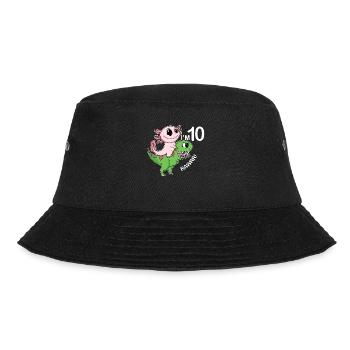 10. Geburtstag Motiv - 10 Jahre Geschenk - Bucket Hat - Schwarz - Vorne - Lela (165cm)