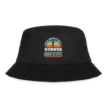 Runner born 1972 50th Birthday running Gift - Bucket Hat - black - Front - Lela (165cm)