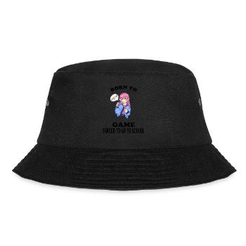 Born To Game Forced To Go To School - Bucket Hat - black - Front - Lela (165cm)