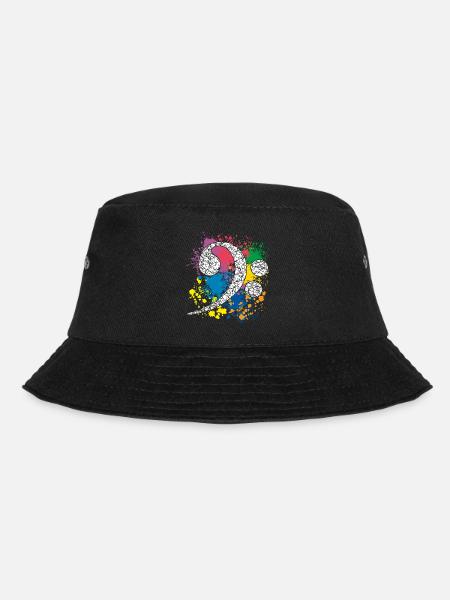 Bassschlüssel auf Farbklecksen - Bucket Hat - Schwarz