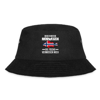Norwegen Angeln Angler Geschenk - Bucket Hat - Schwarz - Vorne - Lela (165cm)
