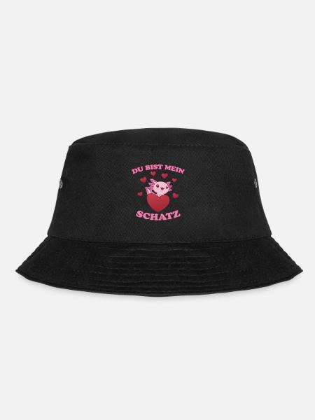 Schatz Herz Axolotl Liebe Valentinstag Geschenk - Bucket Hat - Schwarz