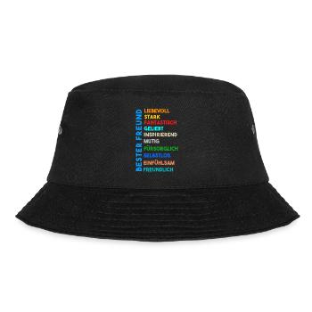 Bester Freund - Bucket Hat - Schwarz - Vorne - Lela (165cm)