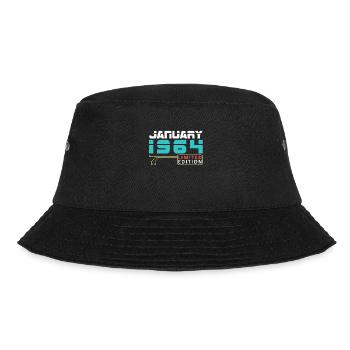 January 1964 - Geburtstag im Januar - Bucket Hat - Schwarz - Vorne - Lela (165cm)