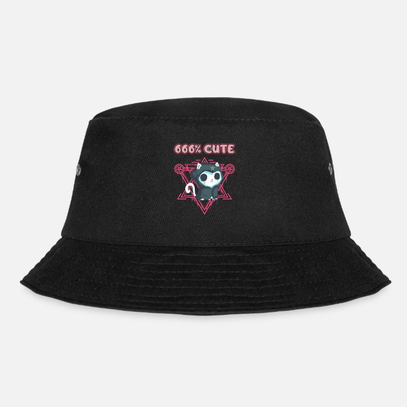 666% Cute kawaii Satanic Goth - Bucket Hat - Schwarz