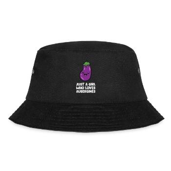 Nur ein Mädchen, das Auberginen liebt - Bucket Hat - Schwarz - Vorne - Lela (165cm)