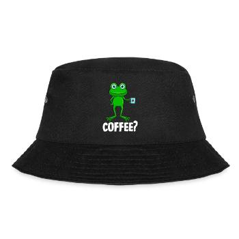 Lustiger Frosch mit Kaffeebecher Kaffee Espresso - Bucket Hat - Schwarz - Vorne - Lela (165cm)
