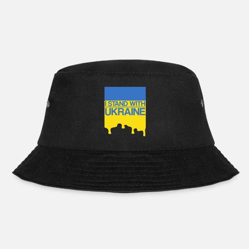 Ich stehe an der Seite der Ukraine mit der Unterstützung der Ukraine Ukrain - Bucket Hat - Schwarz