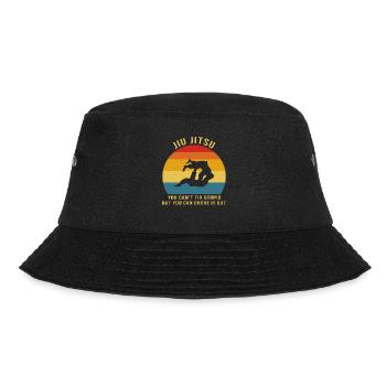 Jiu Jitsu you can't fix Stupid but you can choke - Bucket Hat - Schwarz - Vorne - Lela (165cm)