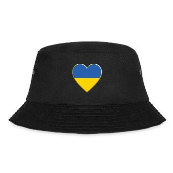 Ukraine Flag Heart, Ukrainian Flag - Bucket Hat - black - Front - Lela (165cm)