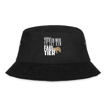 Ich spüre das Tier in mir Es ist ein Faultier Faul - Bucket Hat - Schwarz - Vorne - Lela (165cm)