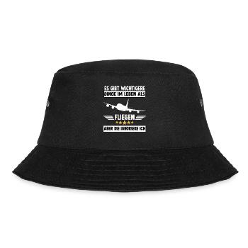 Flieger Flugzeug Piloten Motiv Hobby Piloten - Bucket Hat - Schwarz - Vorne - Lela (165cm)