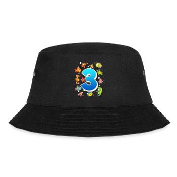 3rd birthday boy 3 years - Bucket Hat - black - Front - Lela (165cm)