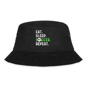 Eat sleep soccer repeat - Bucket Hat - black - Front - Lela (165cm)