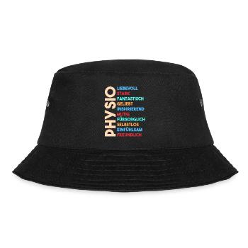 Physio Physiotherapeut - Bucket Hat - Schwarz - Vorne - Lela (165cm)