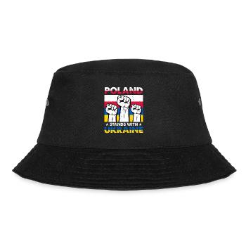 I Stand With Ukraine Poland Stands With Ukraine - Bucket Hat - black - Front - Lela (165cm)