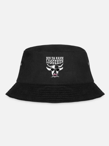 Bin da kann losgehen Witzige Kuh mit Sonnenbrille - Bucket Hat - Schwarz