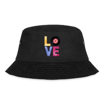 LOVE vinyl record player - Bucket Hat - black - Front - Lela (165cm)