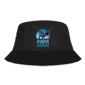 Papa Saurus Dadsaurus Dinosaur Family - Bucket Hat - black - Front - Lela (165cm)