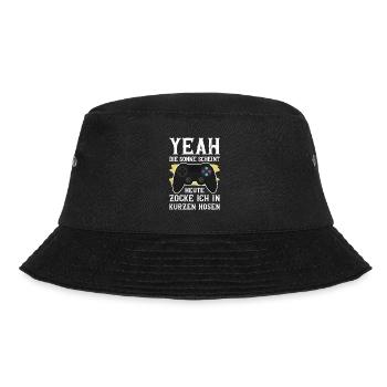 Yeah Die Sonne Scheint Zockershirt Gamer Nerd Geek - Bucket Hat - Schwarz - Vorne - Lela (165cm)