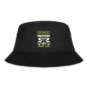 Tierarzt Tierarztpraxis Tiermediziner Veterinär - Bucket Hat - Schwarz - Vorne - Lela (165cm)