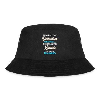 Vater 2 Kinder Papa 2 Kinder - Bucket Hat - Schwarz - Vorne - Lela (165cm)