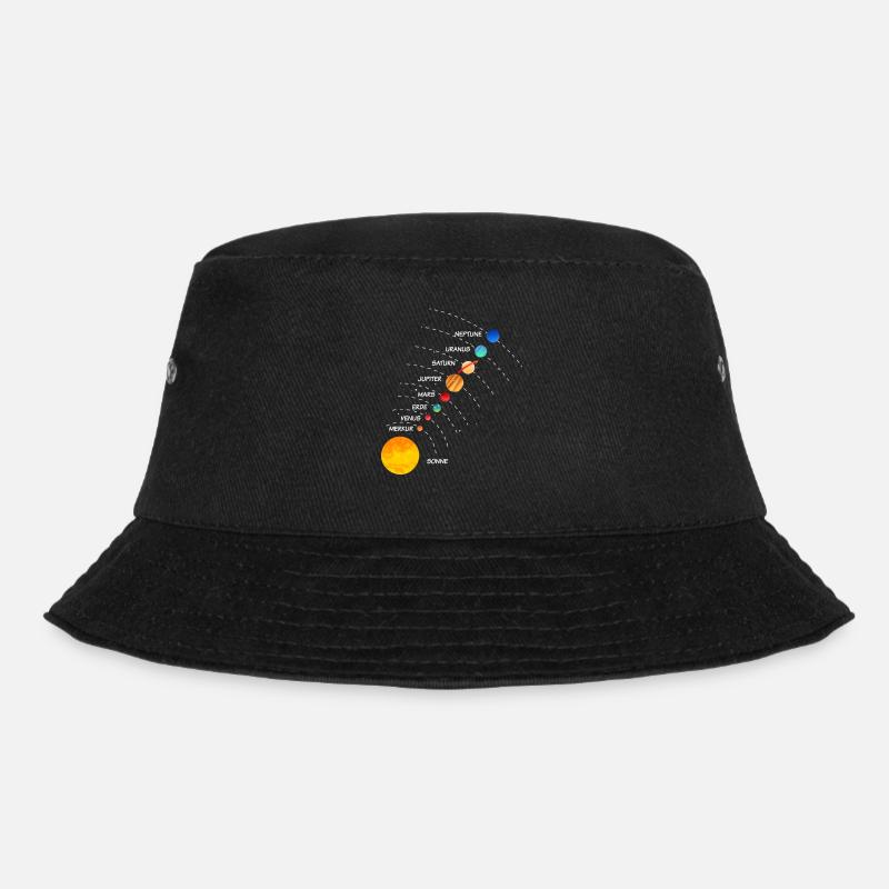 Sonnensystem Weltraum Planet Umlaufbahn - Bucket Hat - Schwarz
