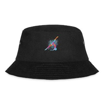 Bunt Figur Turnen Turnerin Gymnastik Geschenke - Bucket Hat - Schwarz - Vorne - Lela (165cm)
