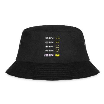 Music Techno Rave Acid House EDM Hardstyle 200 BPM - Bucket Hat - black - Front - Lela (165cm)
