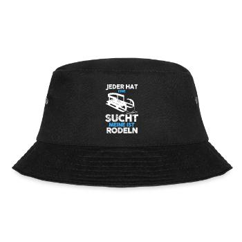Wintersport Schlitten Rodeln - Bucket Hat - Schwarz - Vorne - Lela (165cm)