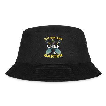 Gärtner I Ich bin der Chef im Garten - Bucket Hat - Schwarz - Vorne - Lela (165cm)