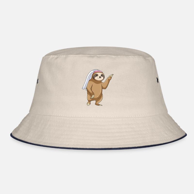 Faultier als Braut mit Schleier Bucket Hat