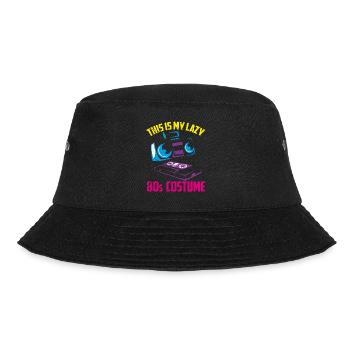 1980s Eighties motto costume party 80s - Bucket Hat - black - Front - Lela (165cm)