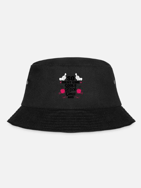 Stricken Oma Stricknadeln Geschenk - Bucket Hat - Schwarz