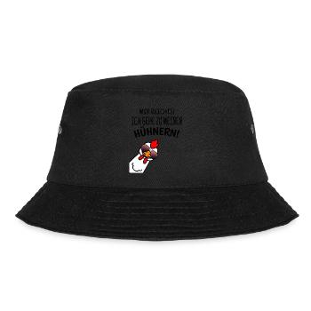 MIR REICHTS! ICH GEHE ZU MEINEN HÜHNERN! - Bucket Hat - Schwarz - Vorne - Lela (165cm)
