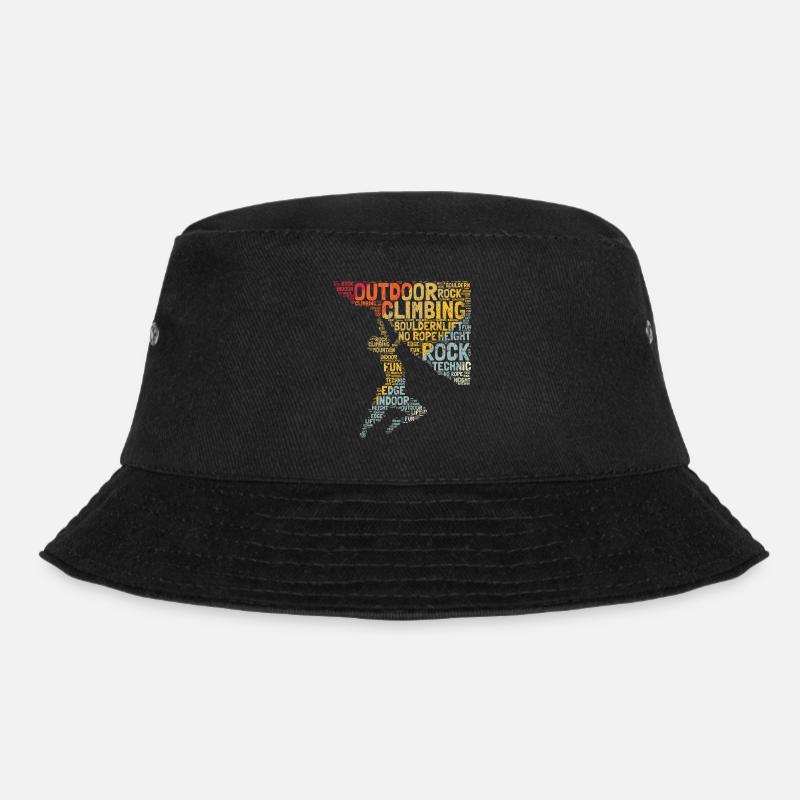 Kletter Wörter Bergsteiger Klettern Kletterer Boul - Bucket Hat - Schwarz