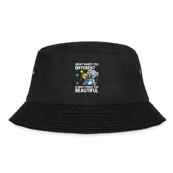 Be Different Autismus Mama Koala Autist - Bucket Hat - Schwarz - Vorne - Lela (165cm)