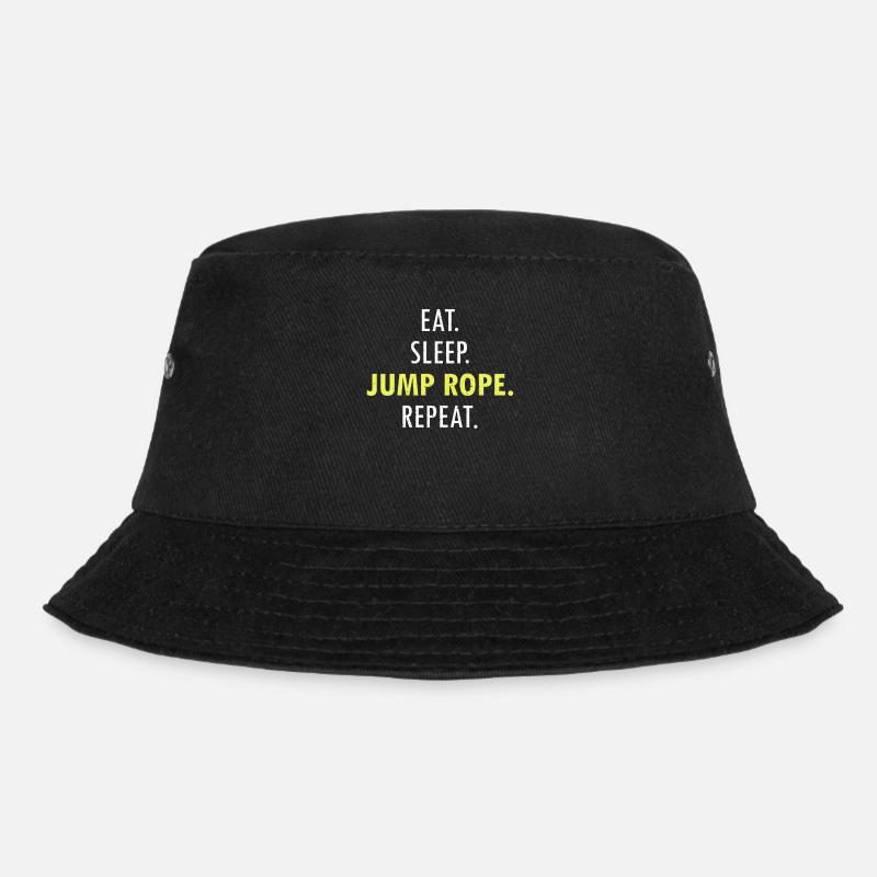 Eat Sleep Jump Rope Roping Jumping Skipping - Bucket Hat - Schwarz