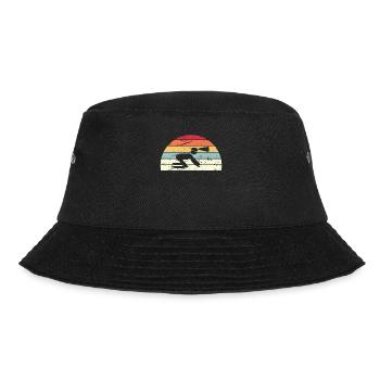 Retro Caving Sonnenuntergang Vintage Caver Sonnenaufgang - Bucket Hat - Schwarz - Vorne - Lela (165cm)