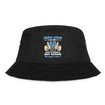 Allgäuer 60. Geburtstag 60 Jahre Allgäu - Bucket Hat - Schwarz - Vorne - Lela (165cm)